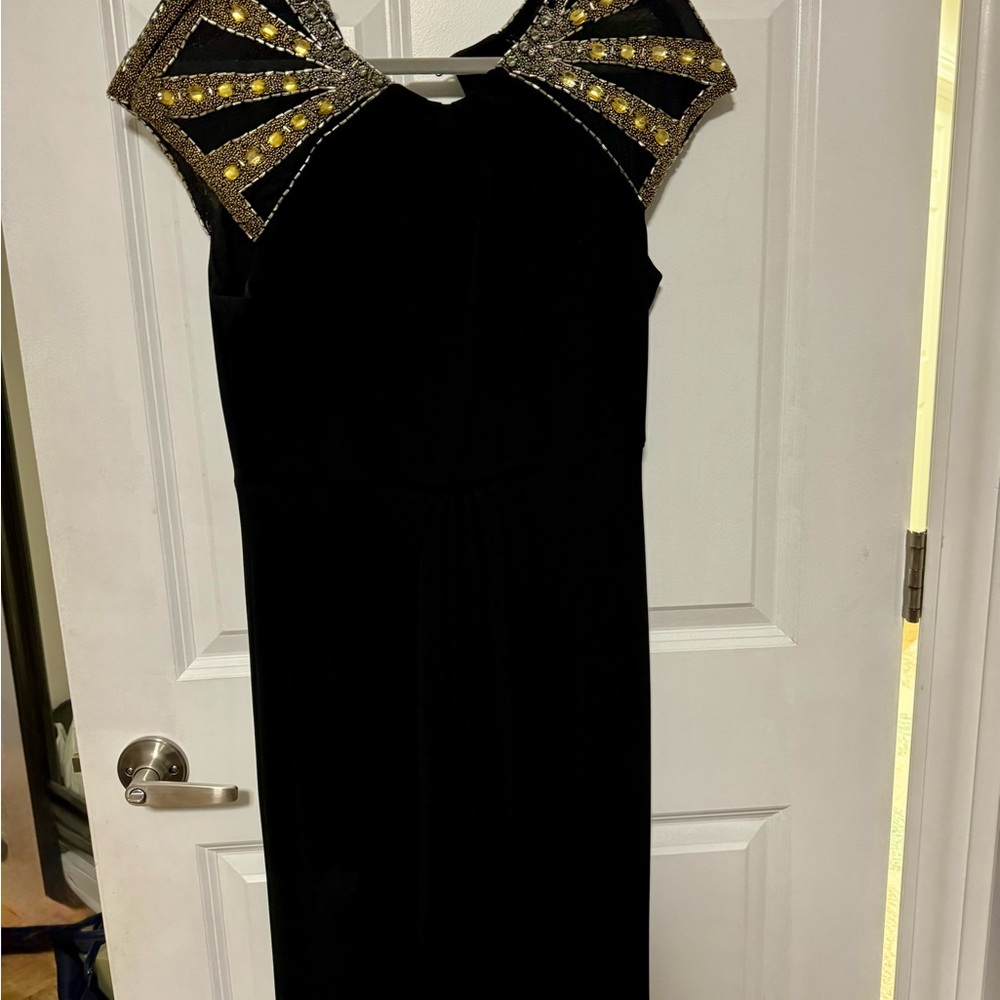Elegant Black and Gold Women's Dress